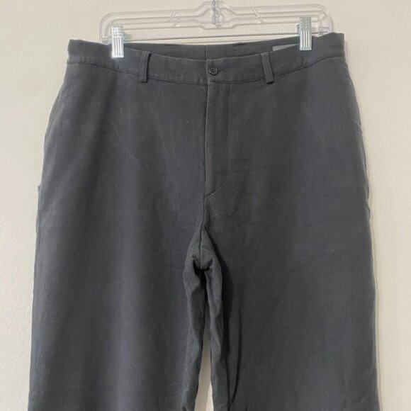 John Varvatos Made in Italy 100% Wool Pants Flap Back Pockets Off Black Size 50 - Picture 4 of 9
